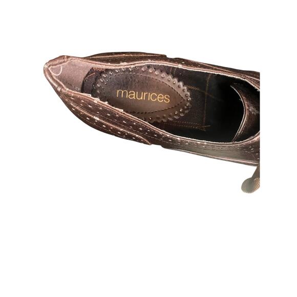 Maurice’s Brown Oxford Wingtip 4” Stacked Heel Size 7 - Picture 10 of 11